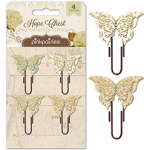 Pink Paislee - Hope Chest Collection - Butterfly Clips