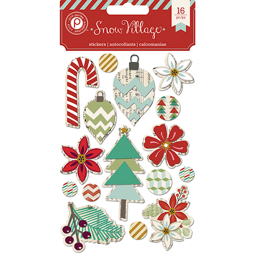 Pink Paislee - Snow Village Collection - Christmas - Layered Chipboard Stickers