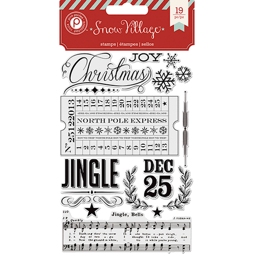 Pink Paislee - Snow Village Collection - Christmas - Clear Acrylic Stamps