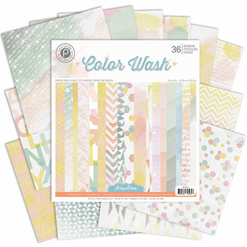 Pink Paislee - Color Wash Collection - 6 x 6 Paper Pad