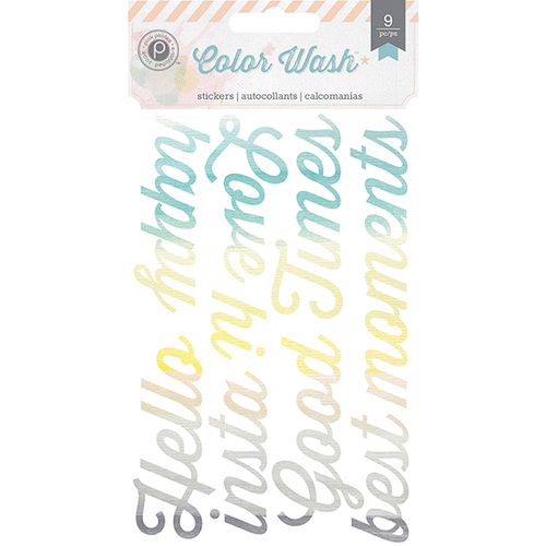 Pink Paislee - Color Wash Collection - Chipboard Stickers - Title