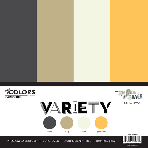 My Colors Cardstock - By PhotoPlay - To The Moon And Back Collection - 12 x 12 Double Sided Cardstock - Variety Pack