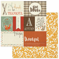 Photo Play Paper - Autumn Day Collection - 12 x 12 Double Sided Paper - Damask