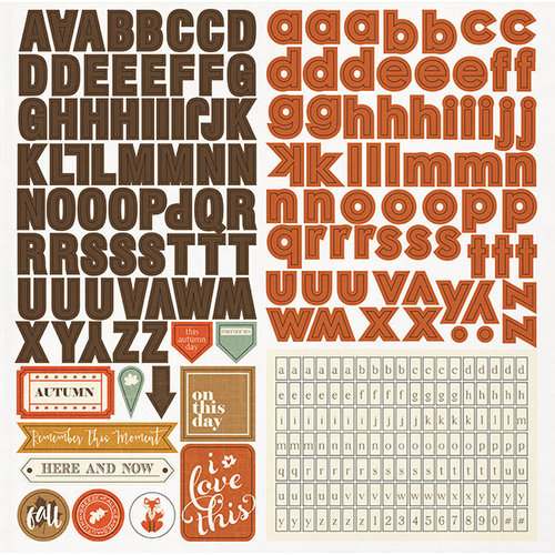 Photo Play Paper - Autumn Day Collection - 12 x 12 Cardstock Stickers - Alphabet