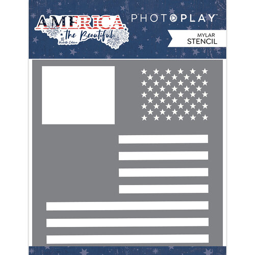 PhotoPlay - America The Beautiful Collection - 6 x 6 Stencils - Flag