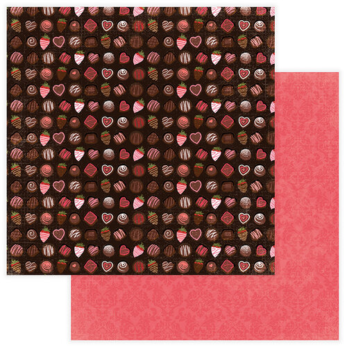 Photo Play Paper - Be Mine Collection - 12 x 12 Double Sided Paper - Box of Chocolates