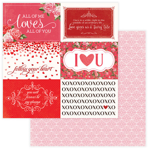 Photo Play Paper - Be Mine Collection - 12 x 12 Double Sided Paper - Follow Your Heart