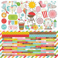 Photo Play Paper - Summer Bucket List Collection - 12 x 12 Cardstock Stickers - Elements - Two