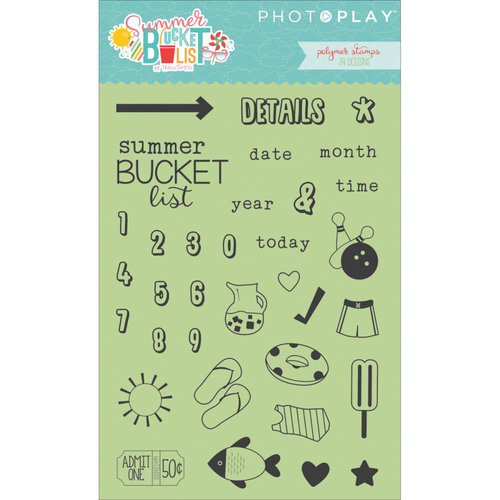 Photo Play Paper - Summer Bucket List Collection - Clear Acrylic Stamps - Planner