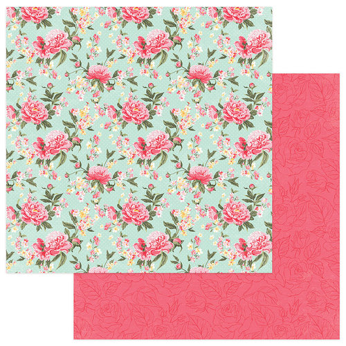 Photo Play Paper - Belle Fleur Collection - 12 x 12 Double Sided Paper - Pretty Peonies
