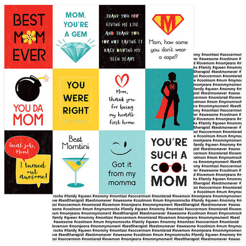 Photo Play Paper - Best Mom Ever Collection - 12 x 12 Double Sided Paper - My Mom Rocks