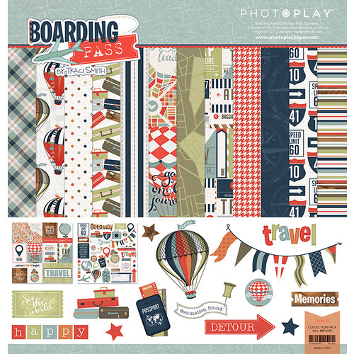 Photo Play Paper - Boarding Pass Collection - 12 x 12 Collection Pack