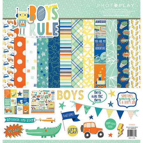 Photo Play Paper - Boys Rule Collection - 12 x 12 Collection Pack