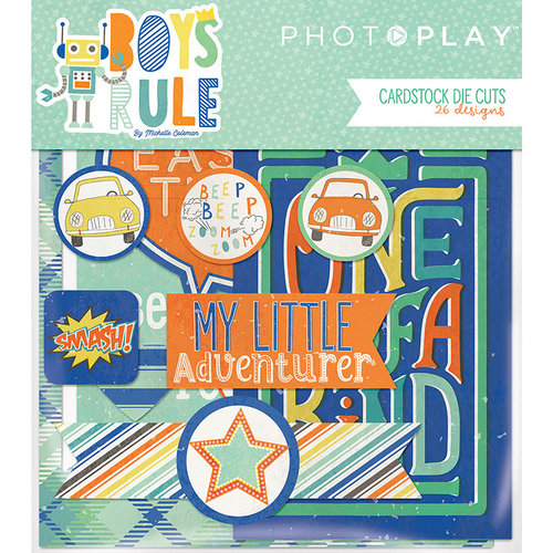 PhotoPlay - Boys Rule Collection - Ephemera - Die Cut Cardstock Pieces