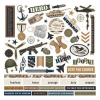 PhotoPlay - The Brave Collection - 12 x 12 Cardstock Stickers - Elements