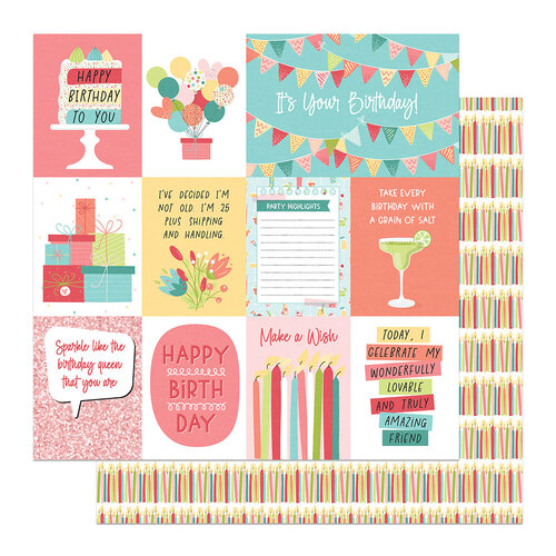 PhotoPlay - Birthday Sparkle Collection - 12 x 12 Double Sided Paper - Blow Out The Candles