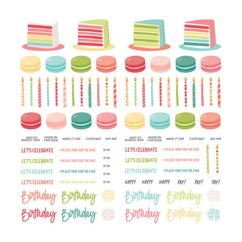 PhotoPlay - Birthday Sparkle Collection - Pre-Colored Die Cut Outs