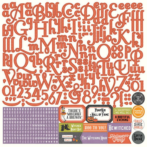 Photo Play Paper - Bootiful Collection - Halloween - 12 x 12 Cardstock Stickers - Alphabet