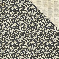 Photo Play Paper - Belle Vie Collection - 12 x 12 Double Sided Paper - Black Damask
