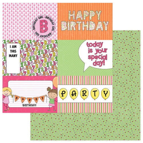 Photo Play Paper - Birthday Girl Wishes Collection - 12 x 12 Double Sided Paper - Hip Hip Hooray