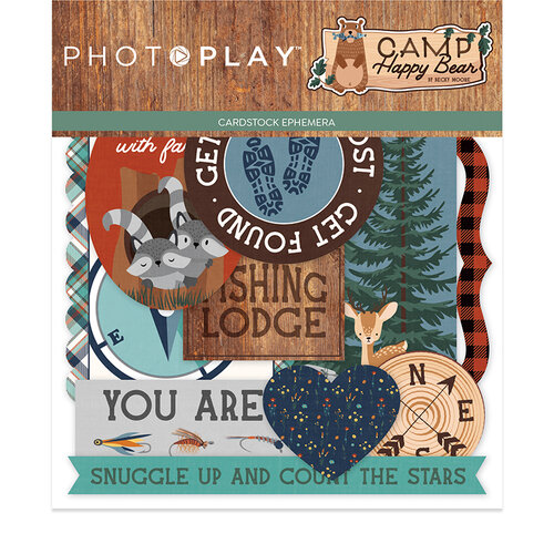 PhotoPlay - Camp Happy Bear Collection - Ephemera - Die Cut Cardstock Pieces