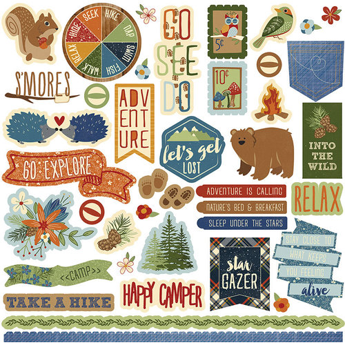 Photo Play Paper - Campfire Collection - 12 x 12 Cardstock Stickers - Elements