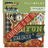 Photo Play Paper - Ephemera - Die Cut Cardstock Pieces - Lakeside and Campfire