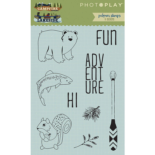 Photo Play Paper - Clear Acrylic Stamps - Lakeside and Campfire