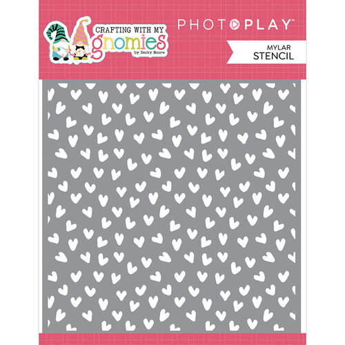PhotoPlay - Crafting With My Gnomies Collection - 6 x 6 Stencils - Hearts