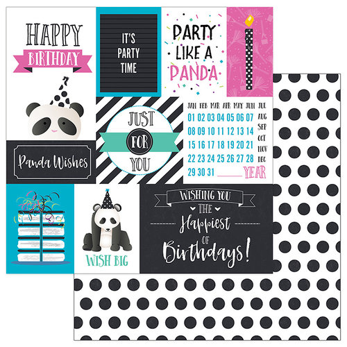 Photo Play Paper - Cake Collection - Panda Party - 12 x 12 Double Sided Paper - Panda Wishes