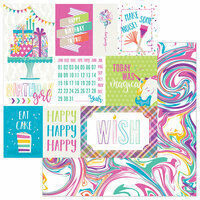 Photo Play Paper - Cake Collection - Rainbow Sprinkles - 12 x 12 Double Sided Paper - Make A Wish
