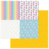 Photo Play Paper - Cake Collection - Rainbow Sprinkles - 12 x 12 Double Sided Paper - Celebrate Quad