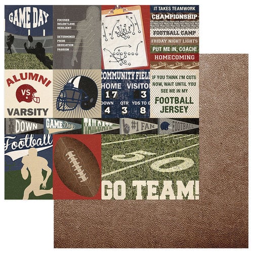Photo Play Paper - End Zone Collection - 12 x 12 Double Sided Paper - Go Team