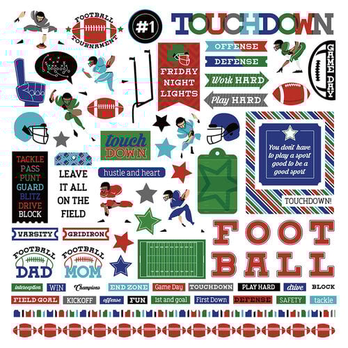 ColorPlay - MVP Football Collection - 12 x 12 Cardstock Stickers - Elements