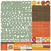 Photo Play Paper - Falling Leaves Collection - 12 x 12 Cardstock Stickers - Alphabet