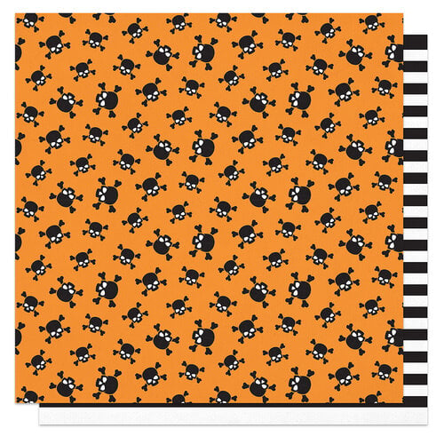 PhotoPlay - Fright Night Collection - Halloween - 12 x 12 Double Sided Paper - Skulls and Crossbones