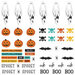 PhotoPlay - Fright Night Collection - Halloween - 12 x 12 Single Sided Paper - Pre-Colored Die Cut Outs