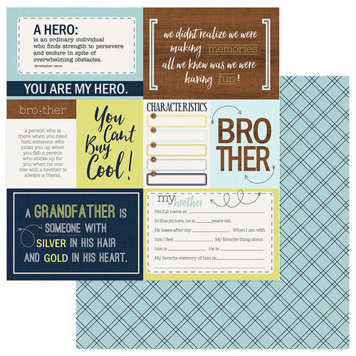 Photo Play Paper - Family Ties Collection - 12 x 12 Double Sided Paper - Boy