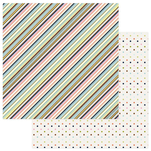 Photo Play Paper - Family Ties Collection - 12 x 12 Double Sided Paper - Multi Stripe