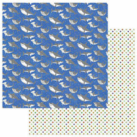 Photo Play Paper - Fish Tales Collection - 12 x 12 Double Sided Paper - Shark Week