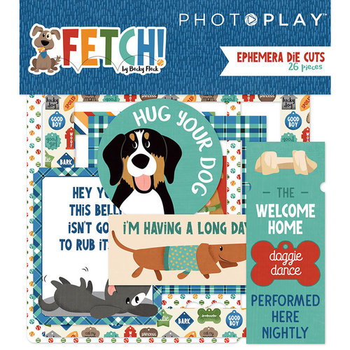 Photo Play Paper - Fetch Collection - Ephemera - Die Cut Cardstock Pieces