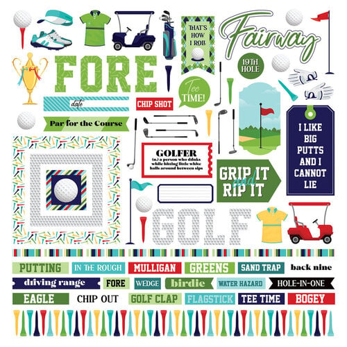 PhotoPlay - MVP Golf Collection - 12 x 12 Cardstock Stickers - Elements