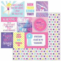 Photo Play Paper - I Love Gymnastics Collection - 12 x 12 Double Sided Paper - Gymnast Cards