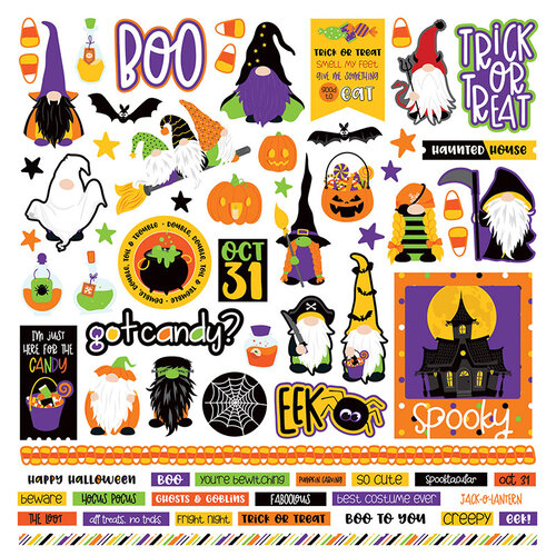Photo Play Paper - Gnome for Halloween Collection - 12 x 12 Cardstock Stickers - Elements
