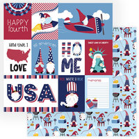 Photo Play Paper - Gnome For July 4th Collection - 12 x 12 Double Sided Paper - All American
