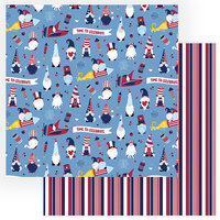 Photo Play Paper - Gnome For July 4th Collection - 12 x 12 Double Sided Paper - Land That I Love