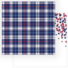 Photo Play Paper - Gnome for July 4th Collection - 12 x 12 Double Sided Paper - Red, White and Blue