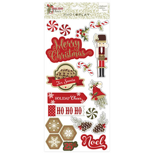 Photo Play Paper - Holiday Cheer Collection - Christmas - Chipboard Stickers
