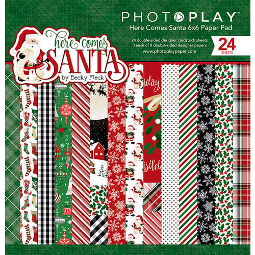 Photo Play Paper - Here Comes Santa Collection - Christmas - 6 x 6 Paper Pad
