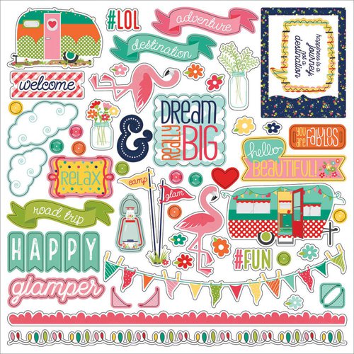 Photo Play Paper - Happy Glamper Collection - 12 x 12 Cardstock Stickers - Elements